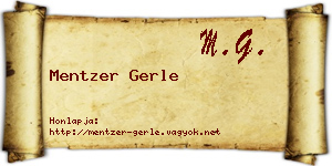 Mentzer Gerle névjegykártya
